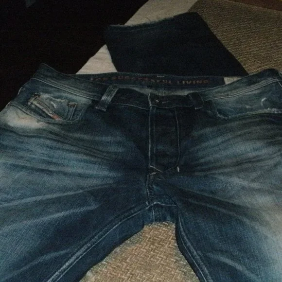 Diesel Larkee Regular Straight Distressed Wash 0074Y ITALY size W - 36 ~ L - 34 - Picture 6 of 6